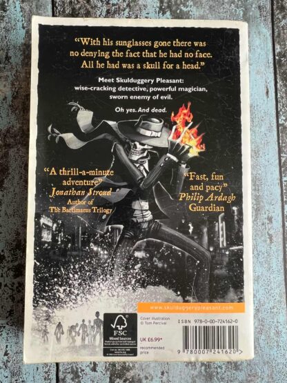 An image of a book by Derek Landy - Skulduggery Pleasant