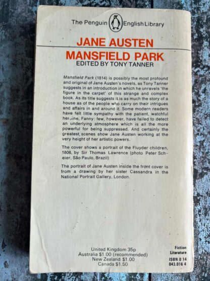 An image of a book by Jane Austen - Mansfield Park