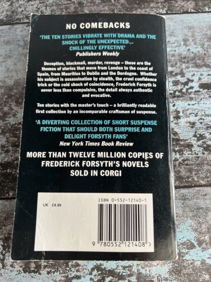 An image of a book by Frederick Forsyth - No Comebacks