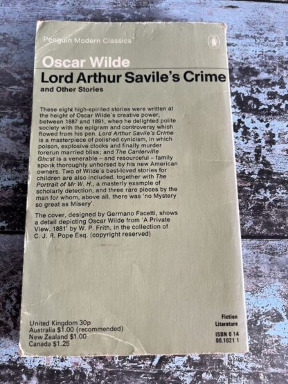 An image of a book by Oscar Wilde - Lord Arthur Savile's Crime and other stories