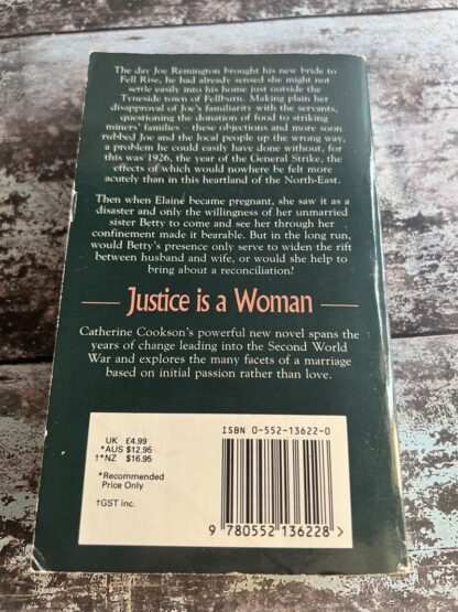 An image of a book by Catherine Cookson - Justice is a Woman