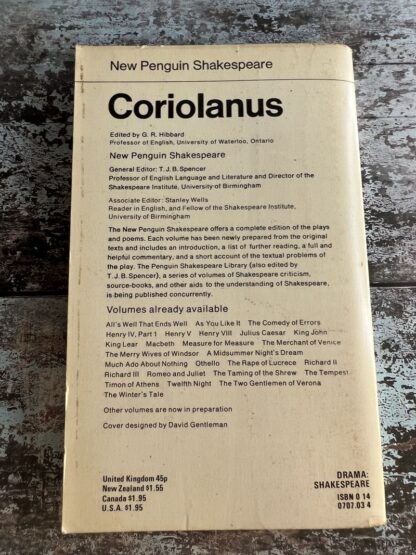 An image of a book byShakespeare - Coriolanus