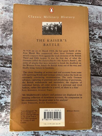 An image of the book by Martin Middlebrook - The Kaiser's Battle