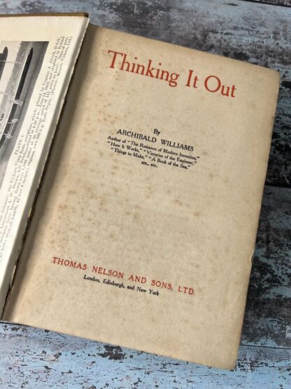 A image of the book Thinking it Out by Archibald Wiliams